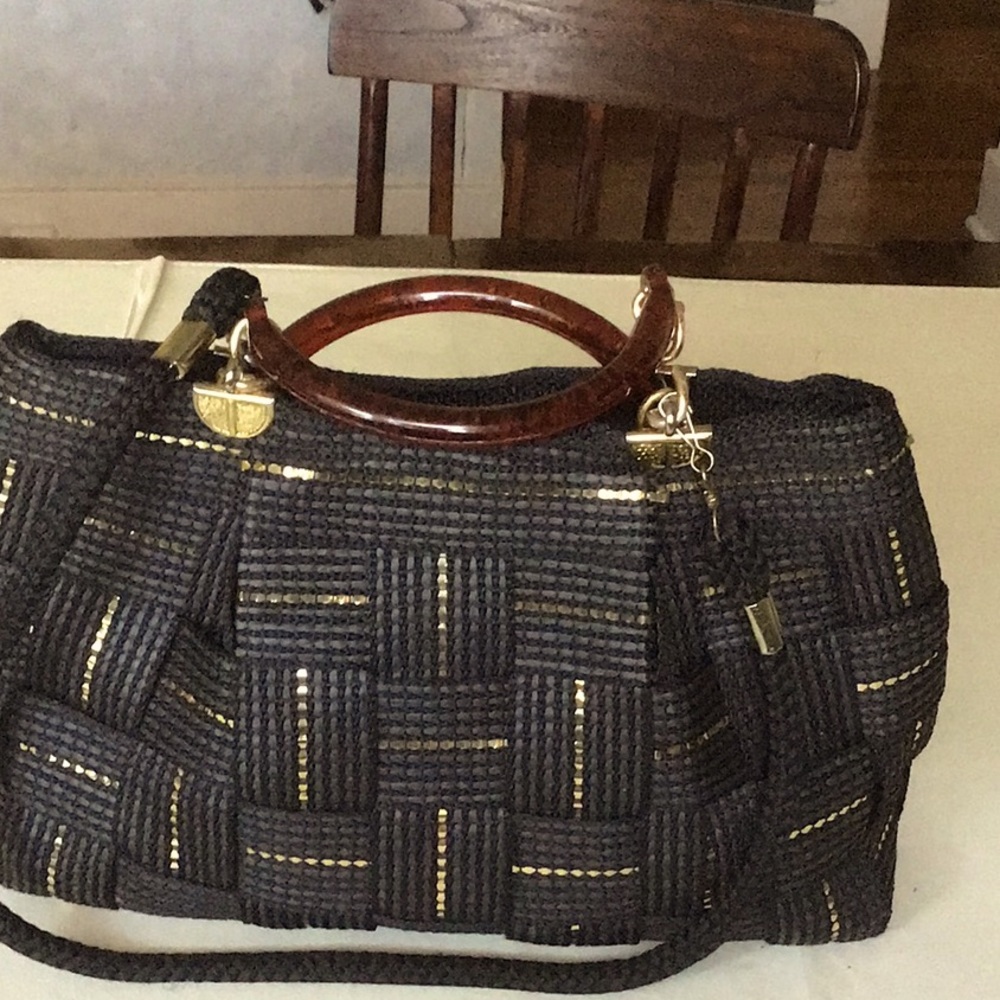 #Italian gold straw bag